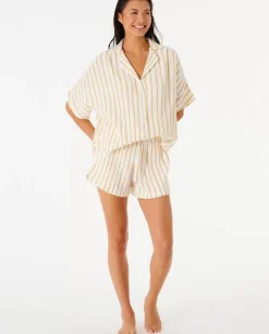 Camisa De Manga Curta Premium Surf às Riscas