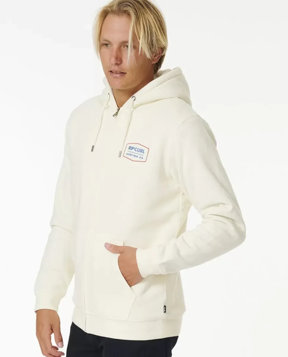 Camisola Em Velo Com Capuz E Fecho De Correr Marking Lined