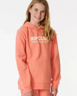 Camisola Em Velo Com Capuz Padrão Surf Spray Para Rapariga