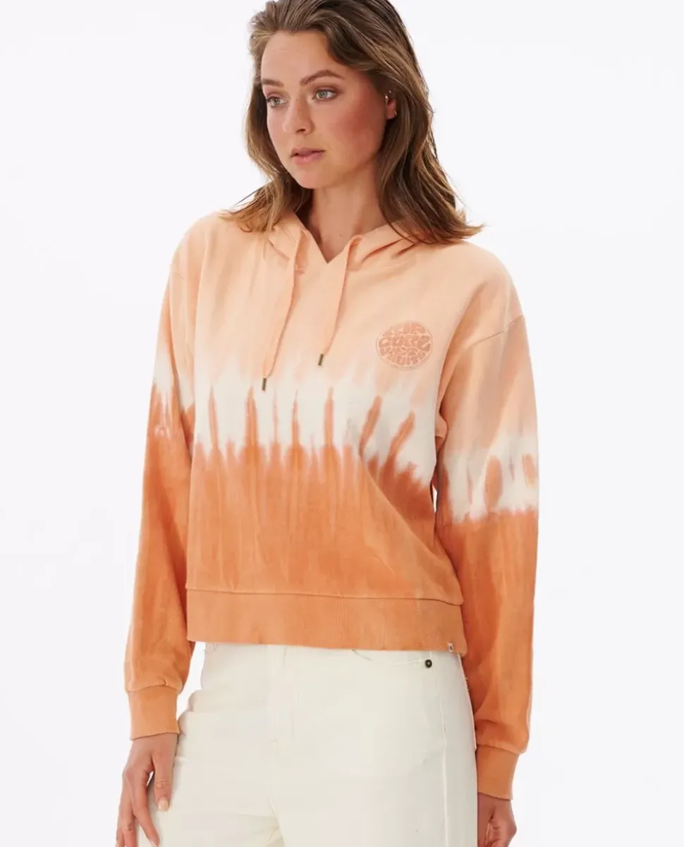 Camisola Tie Dye Com Capuz Em Velo