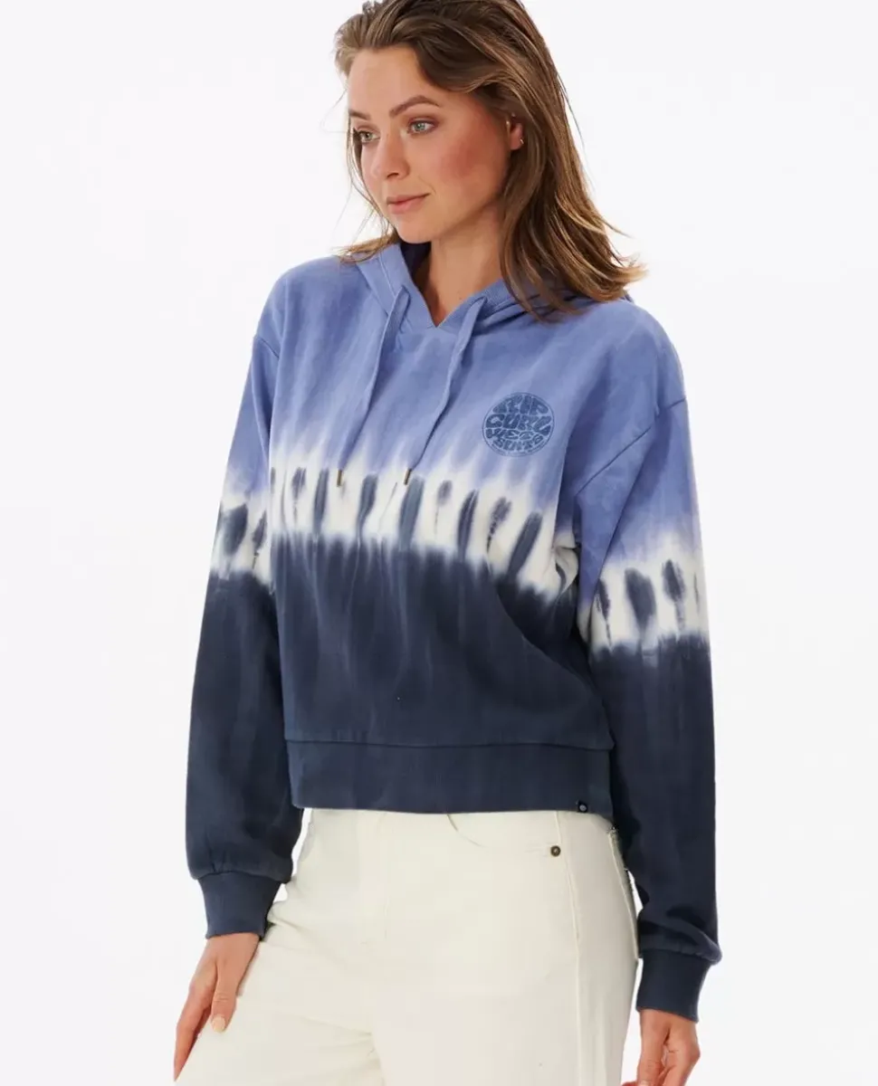 Camisola Tie Dye Com Capuz Em Velo