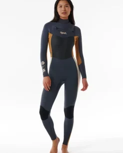 Fato De Mergulho Dawn Patrol 4/3 Com Fecho De Correr No Peito Para Mulher