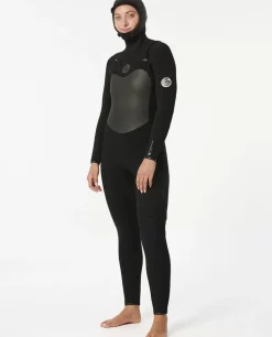 Fato De Mergulho Flashbomb 6/4 Com Capuz E Fecho De Correr No Peito Para Mulher