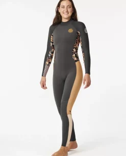 Fato De Mergulho Sublimado Dawn Patrol 3/2 Com Fecho De Correr Atrás Para Mulher