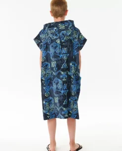 Poncho Estampado Com Capuz Para Rapaz