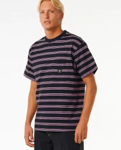 Produtos De Surf De Qualidade T-shirt De Manga Curta Com Riscas