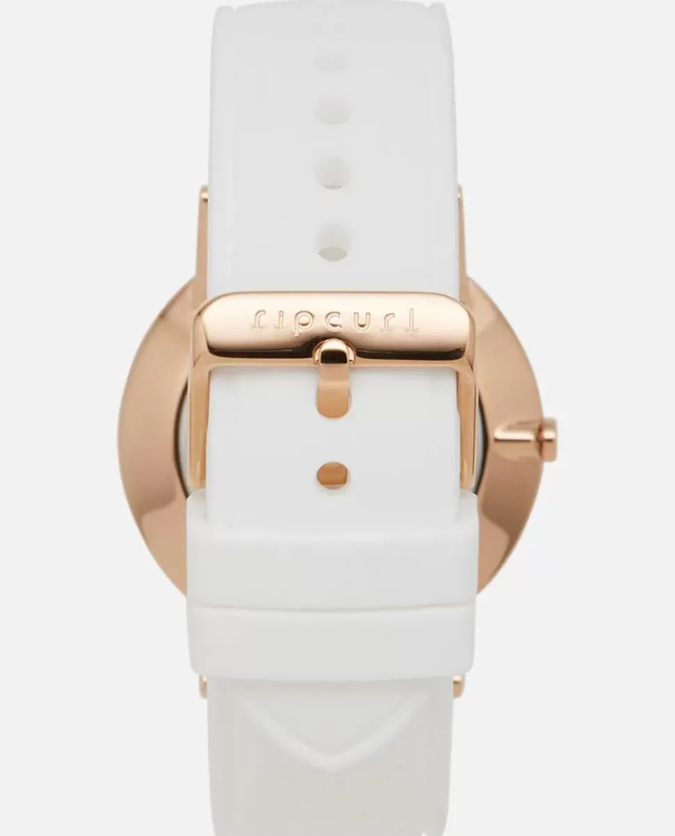 Relógio Rosa Dourado Em Silicone Latch Solar