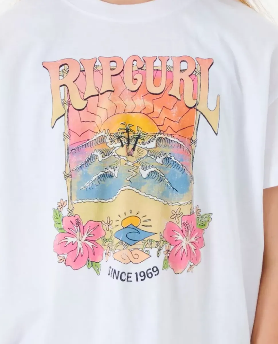 T-shirt Barrelled Crop Para Rapariga