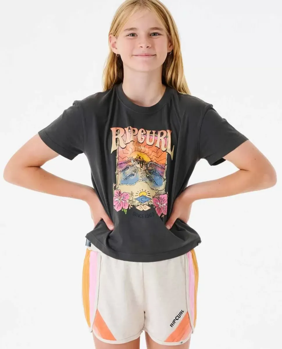 T-shirt Barrelled Crop Para Rapariga