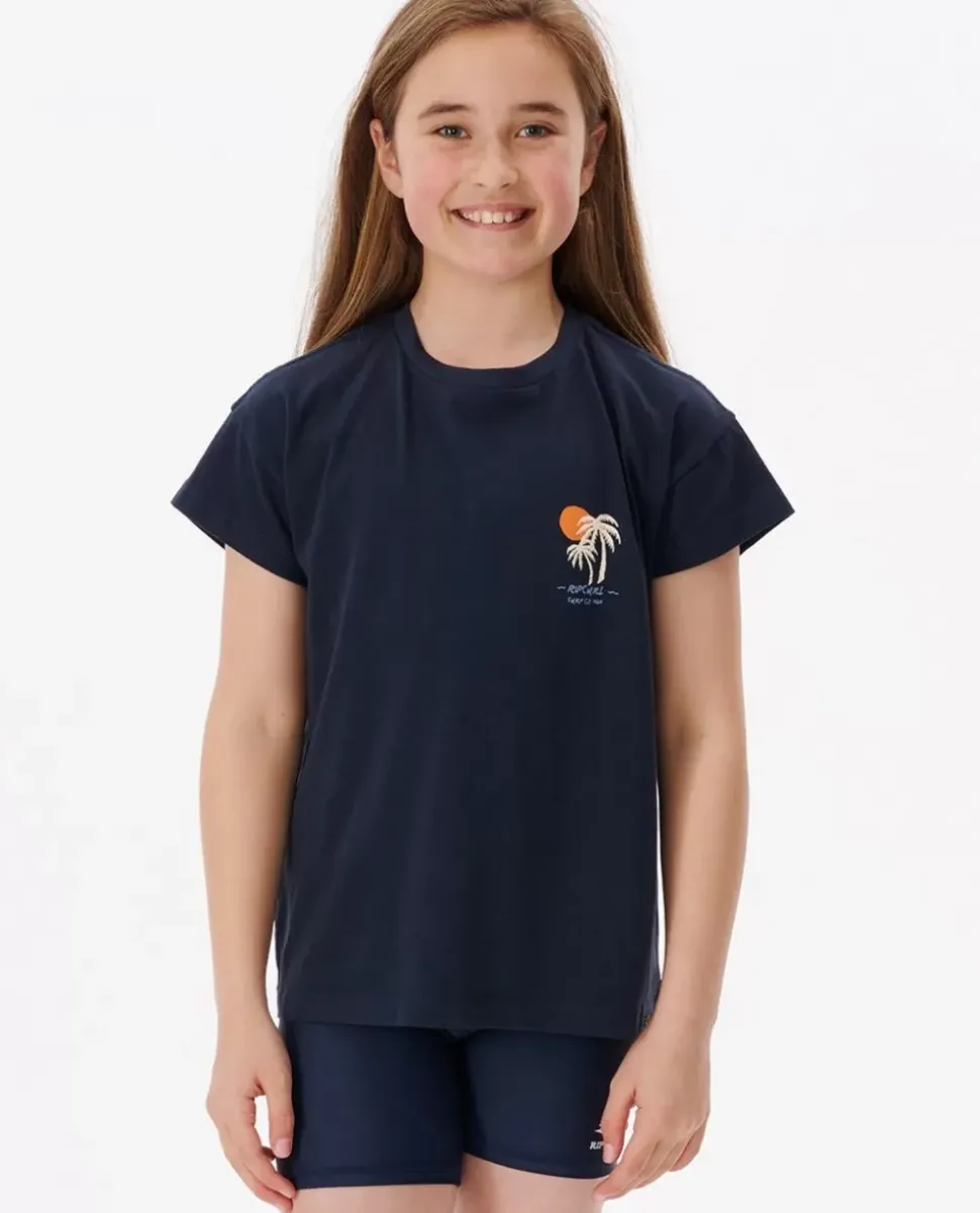 T-shirt Cosmic Sun Crop Para Menina