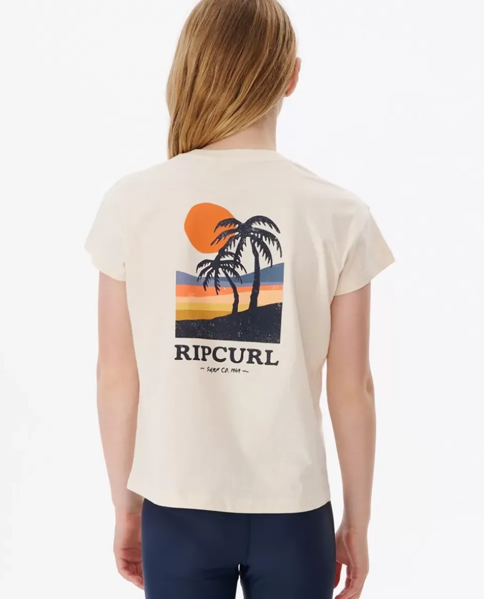 T-shirt Cosmic Sun Crop Para Menina