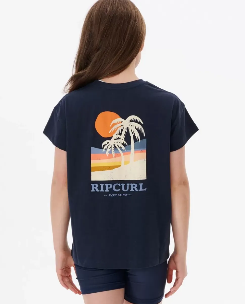 T-shirt Cosmic Sun Crop Para Menina