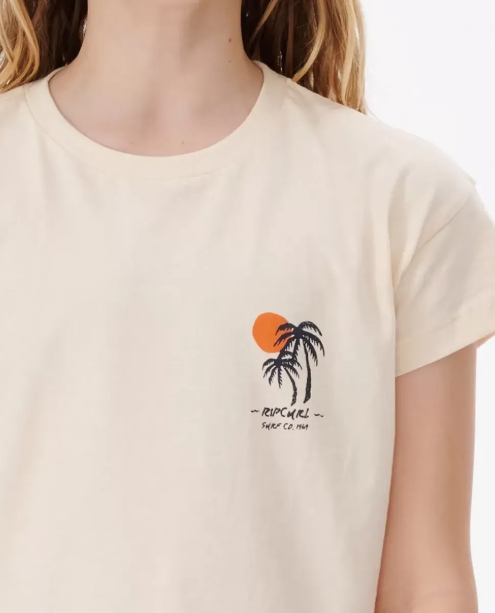 T-shirt Cosmic Sun Crop Para Menina