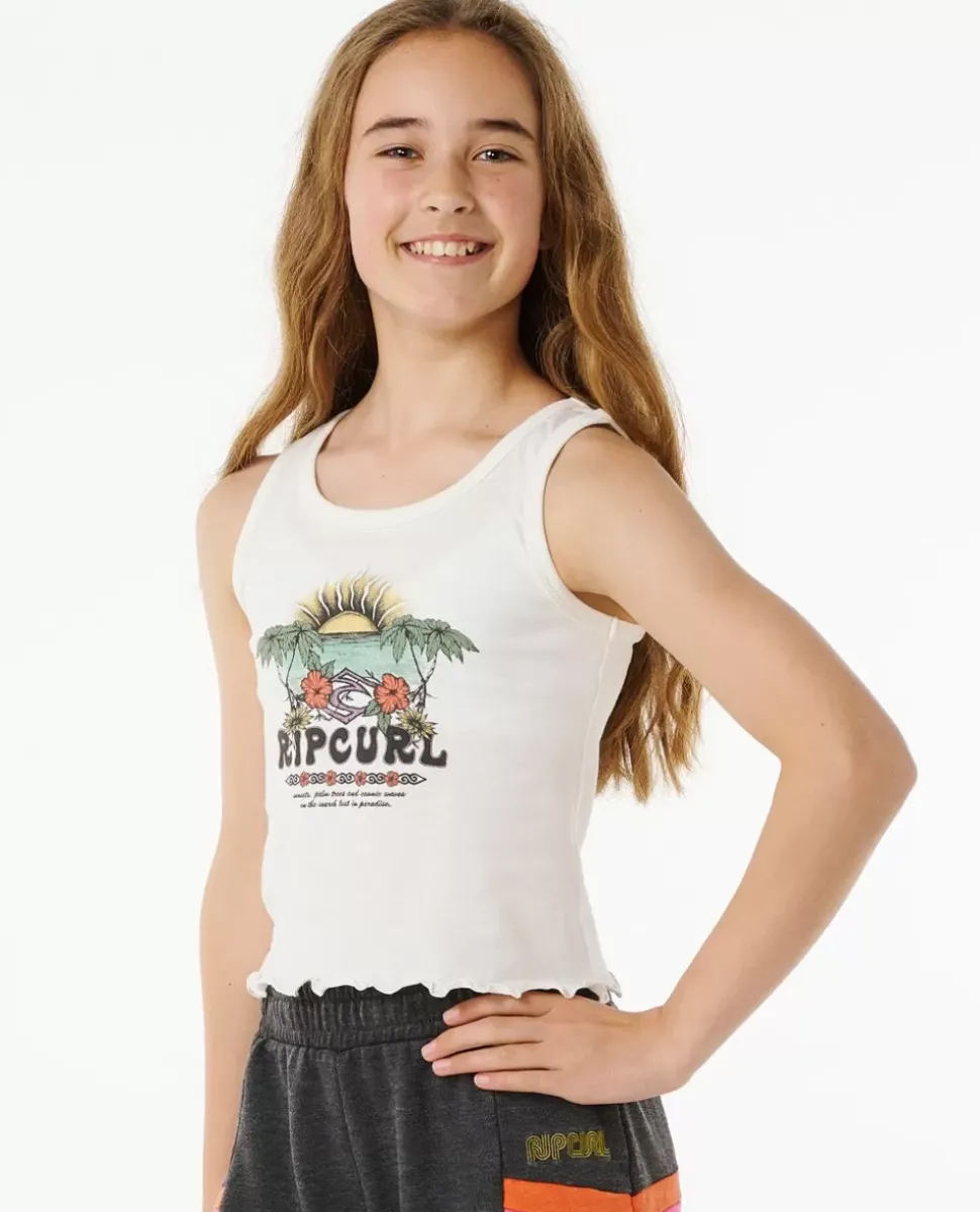 T-shirt De Alças Hibiscus Heat Para Rapariga