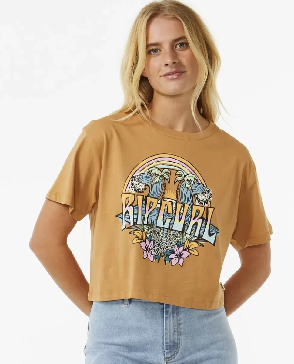 T-shirt De Manga Curta Block Party Crop