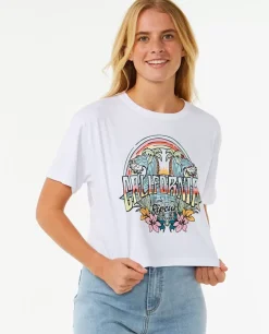 T-shirt De Manga Curta Block Party Crop