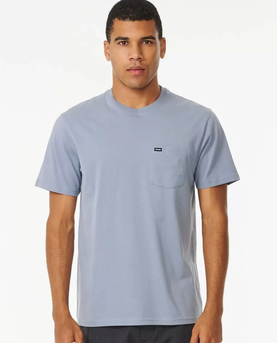 T-shirt De Manga Curta Com Bolso Simples