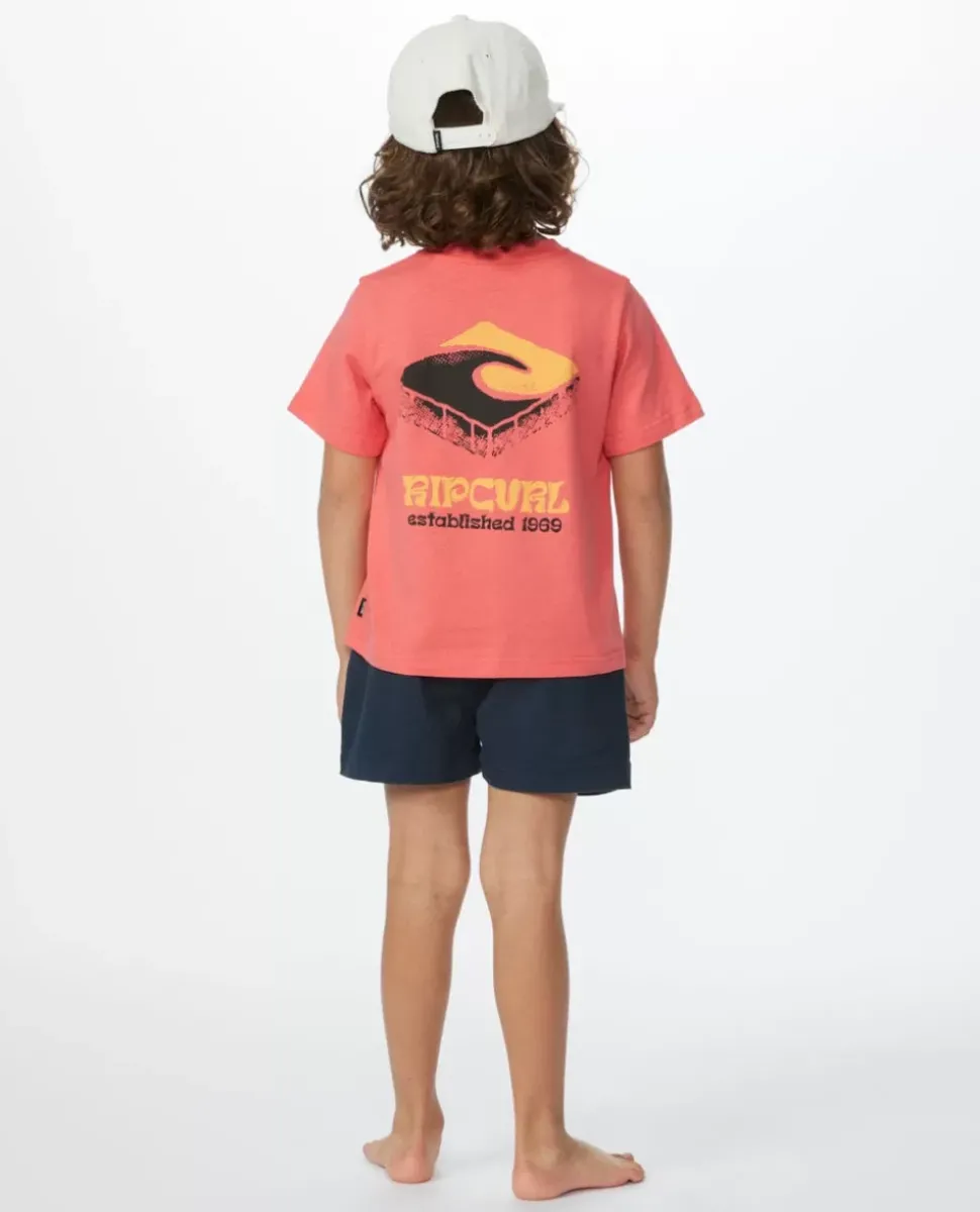 T-shirt De Manga Curta Com Logótipo Mystic Waves Para Rapaz
