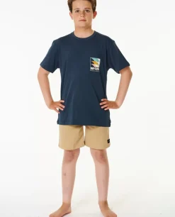 T-shirt De Manga Curta Line-up Surf Revival Para Rapaz