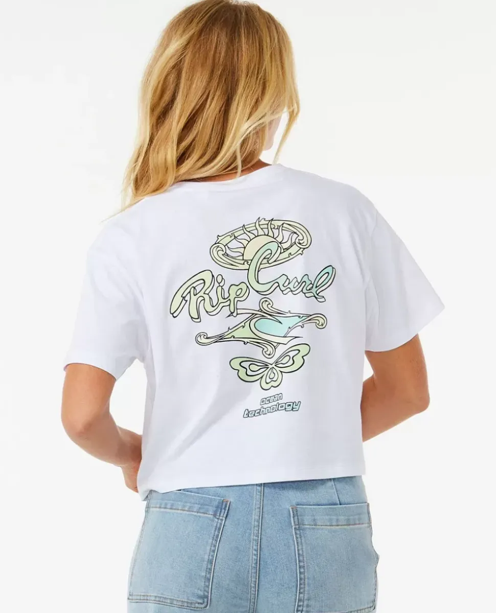 T-shirt De Manga Curta Rolling Curl Crop