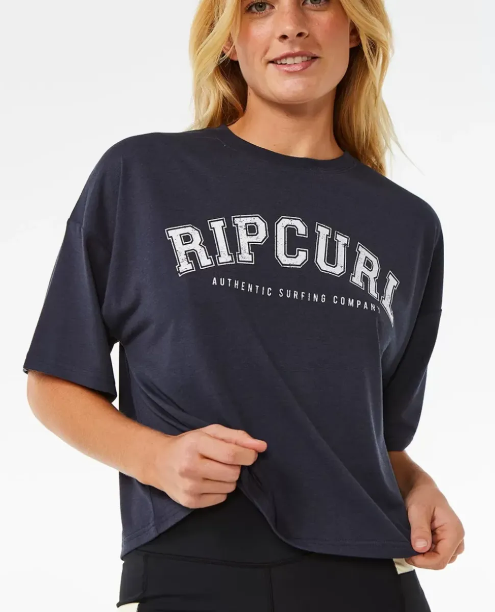 T-shirt De Manga Curta Run Swim Surf Crop