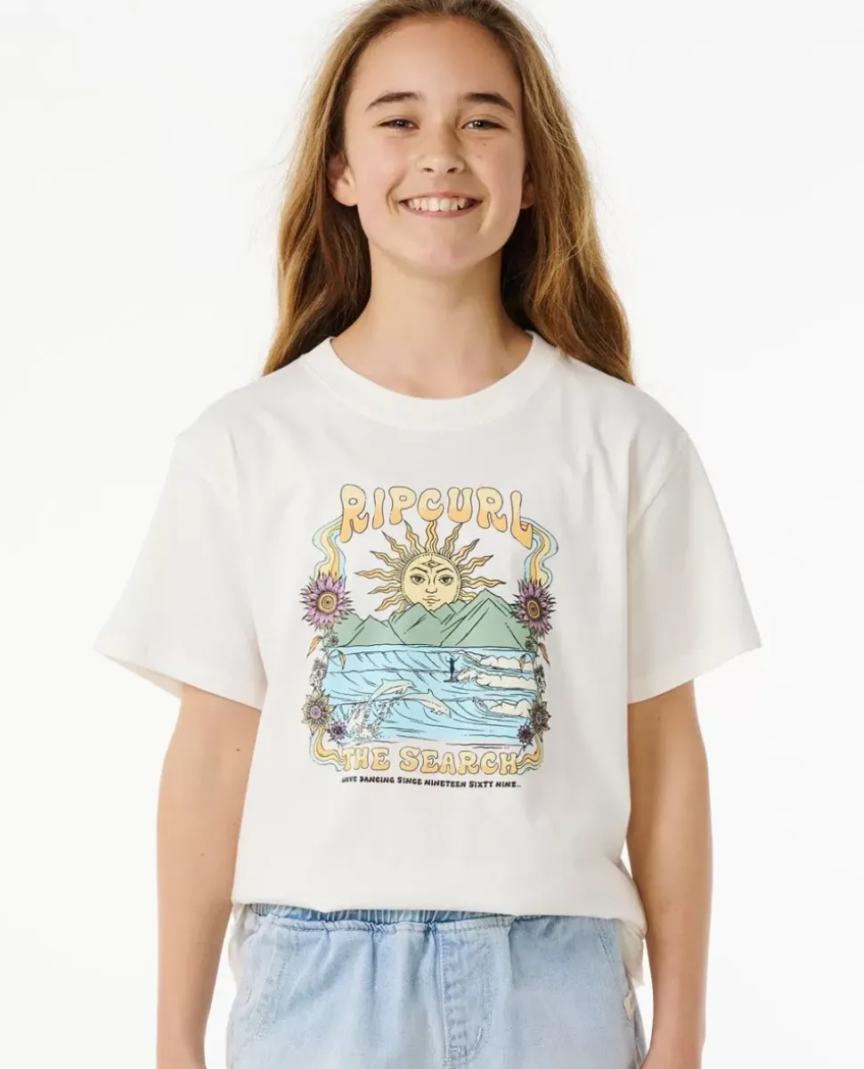 T-Shirt Hibiscus Heat Art Para Rapariga