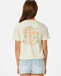 T-shirt Summer Rain Crop Para Rapariga