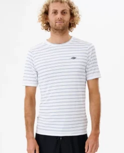 T-shirt UV Plain Stripe De Manga Curta