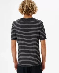 T-shirt UV Plain Stripe De Manga Curta
